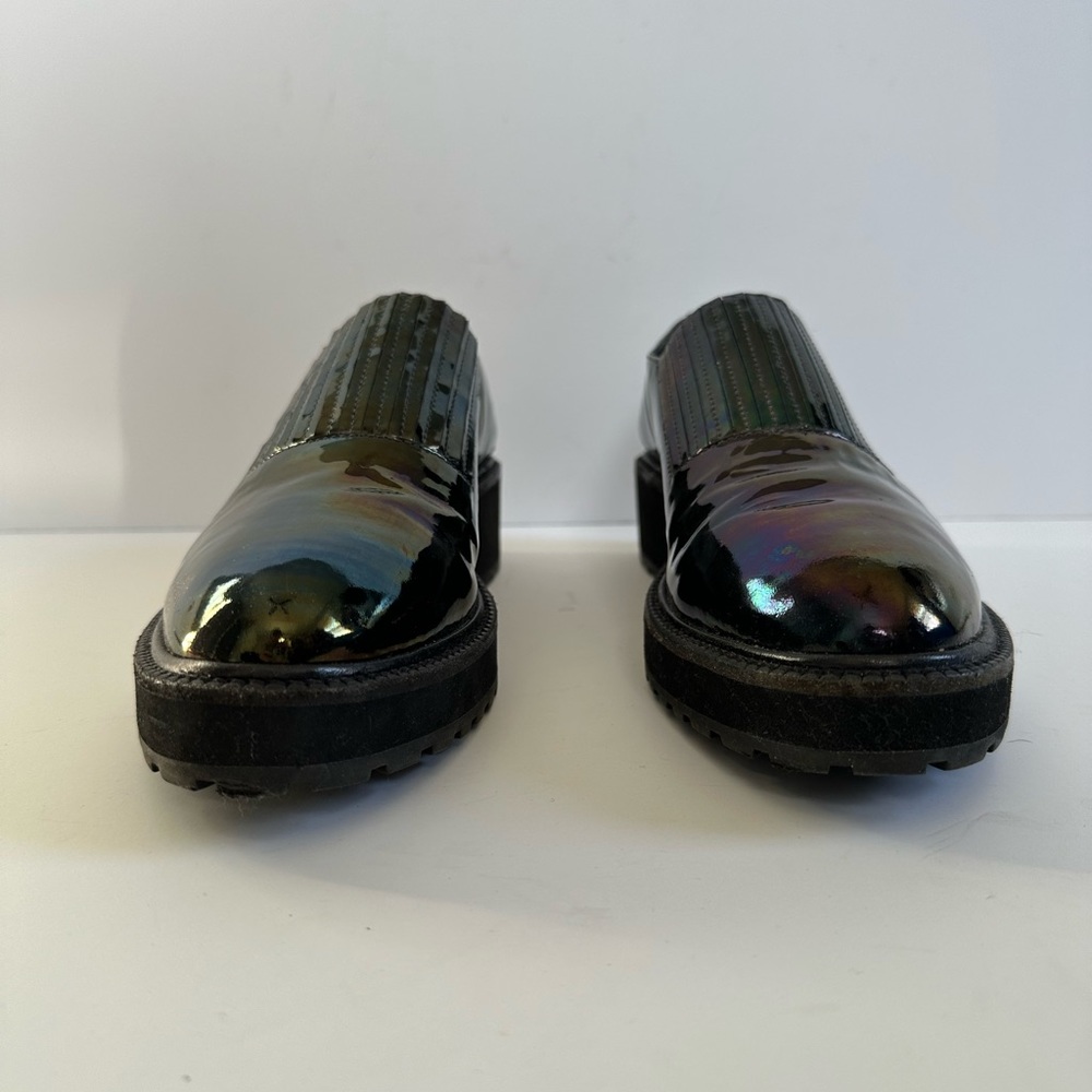 Loeffler Randall Ria Black Iridescent Leather Slip-On Loafer Sz 8 - Picture 6 of 11